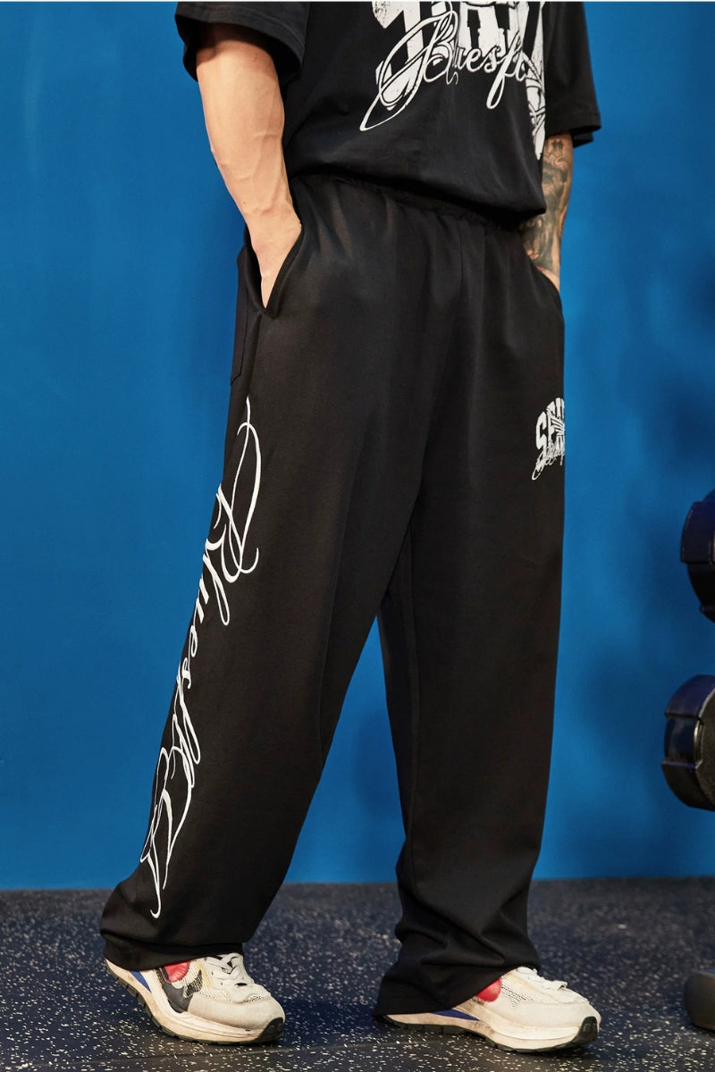 Script Logo Vintage Wide Pants  #FS149
