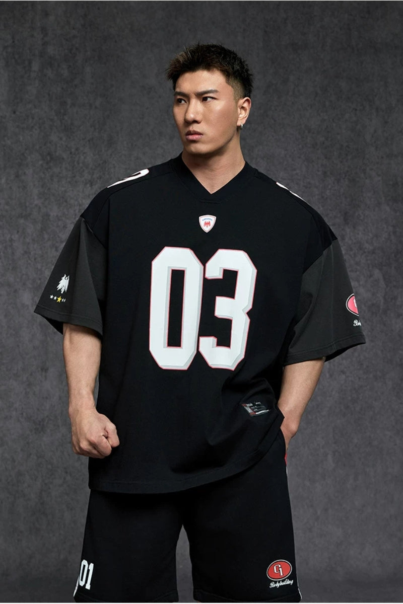 Badge Number Jersey T-Shirt  #TK041