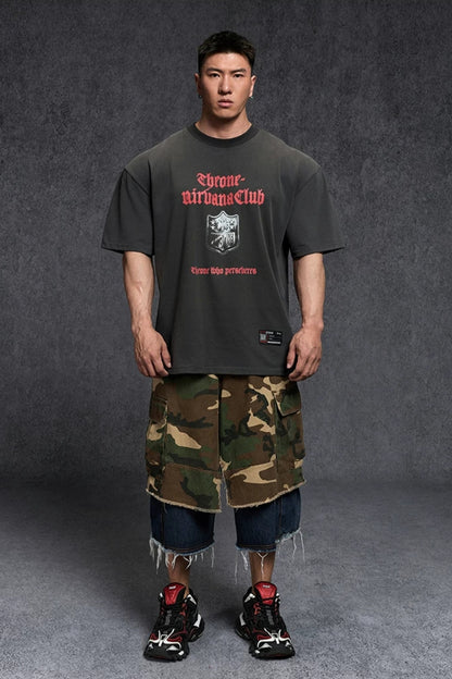 Shield Logo Oversized T-Shirt  #TK043