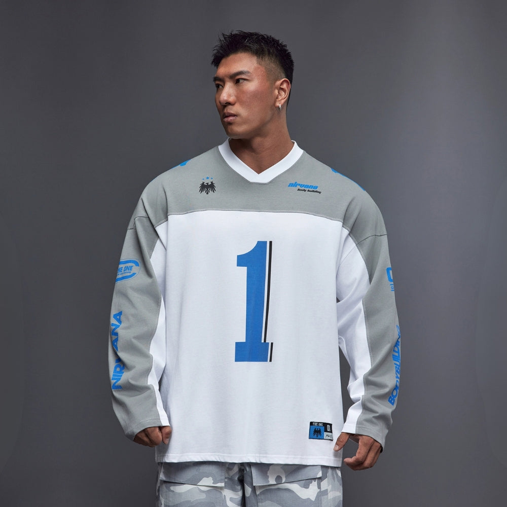 Oversize Number Long Tee  #TK032