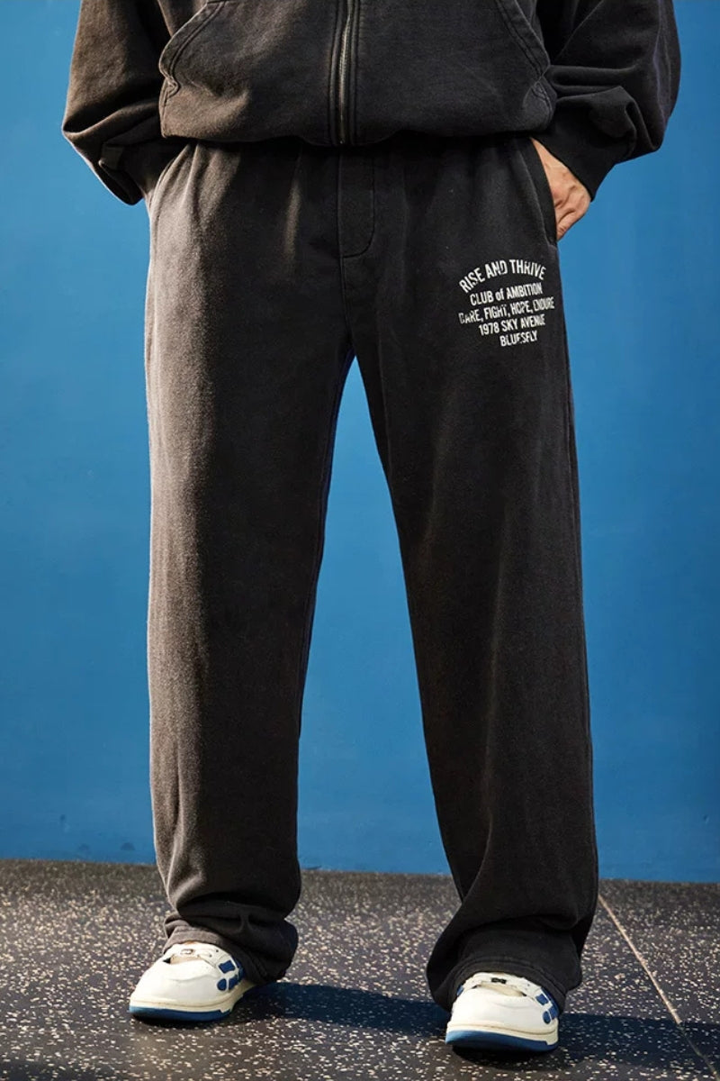 Wide Washed Graphic Sweatpants  #BF170