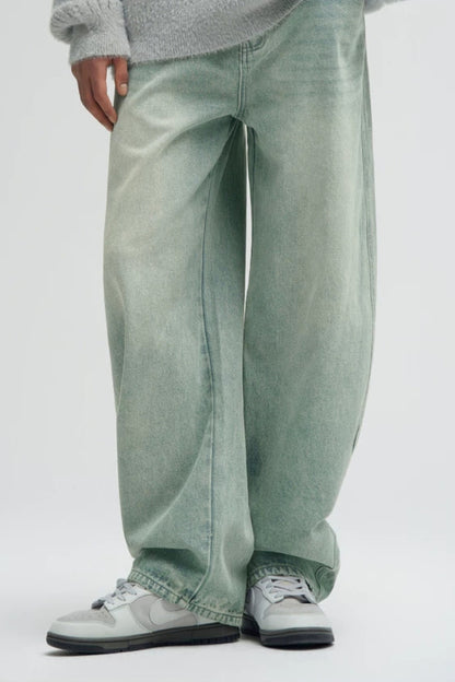 Vintage Wash Barrel Leg Jeans  #BD004