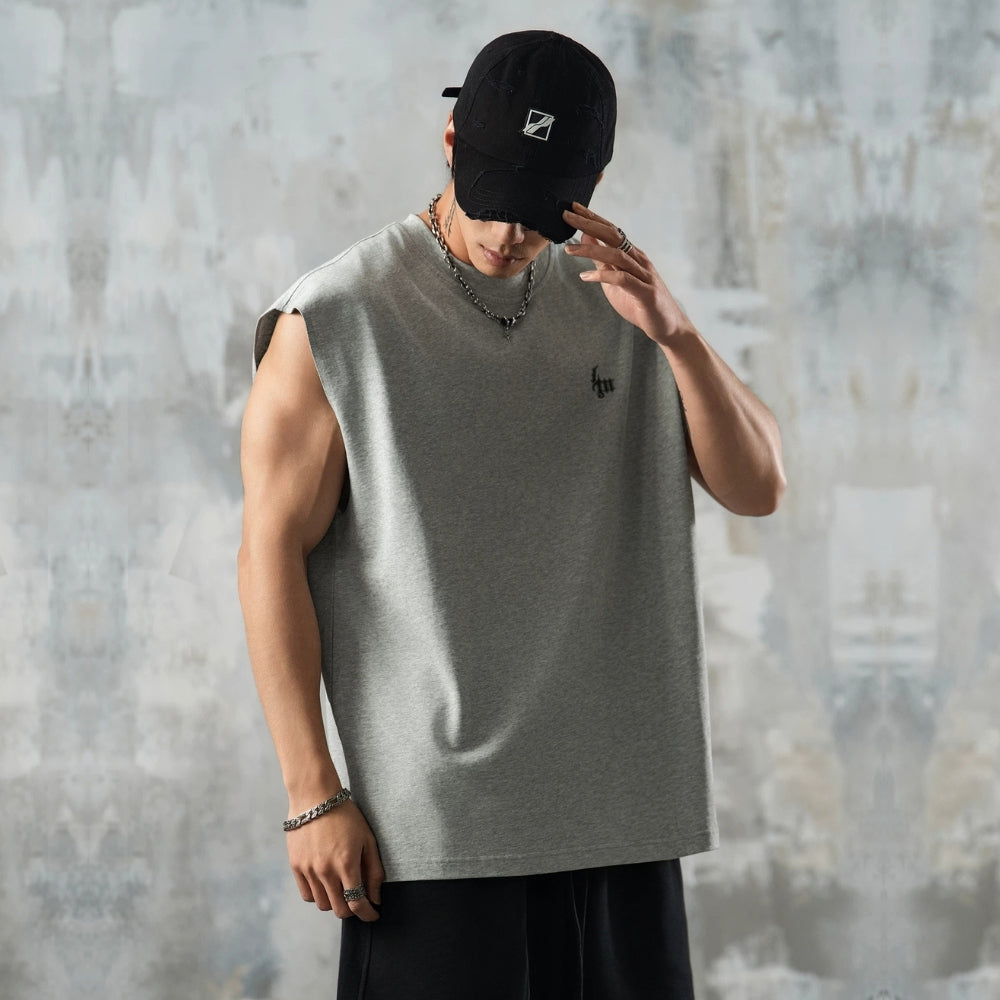 Casual wide shoulder sleeveless #LM018
