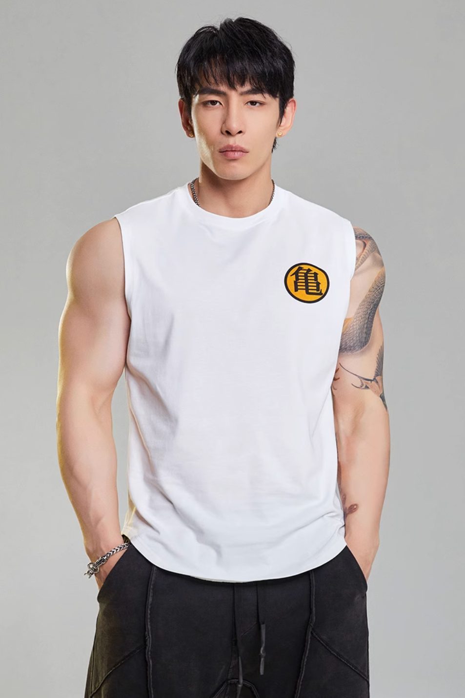 Back Print Training sleeveless tops  #MD006