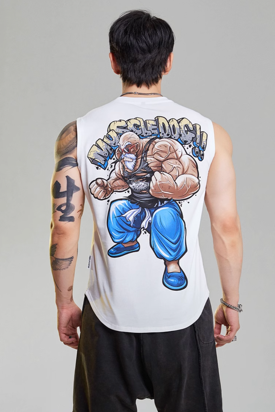 Back Print Training sleeveless tops  #MD006