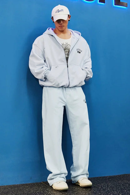 Washed Cotton Wide Sweatpants  #BF165