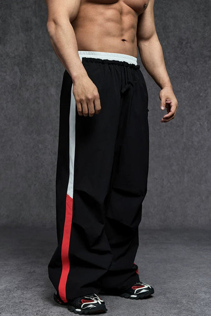 Side Stripe Nylon Wide Pants  #TL039