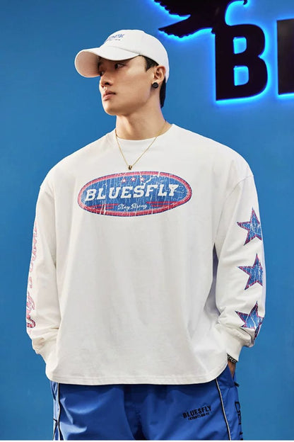Retro Athletic Graphic Long Sleeve  #BF162