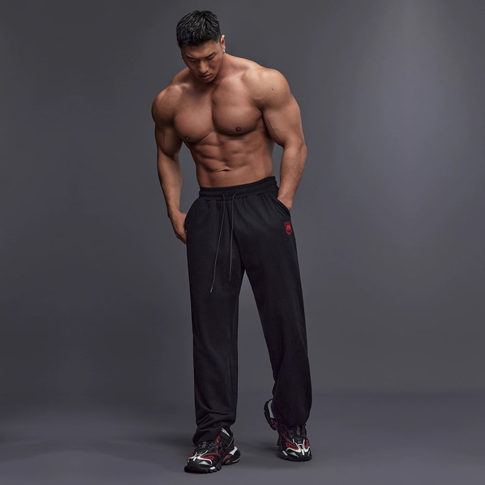 Shield Emblem Wide Sweatpants  #TK030