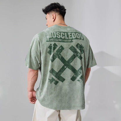 Washed Grit Gym T-shirt  #MD008