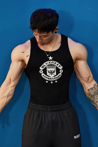 Muscle Fit Crest Tank  #BF152