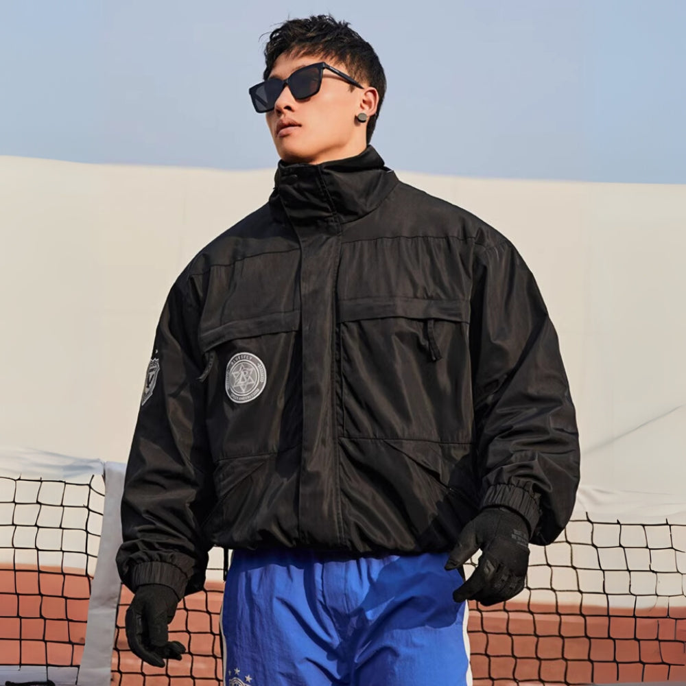 Retro Badge Windbreaker Jacket  #BF023