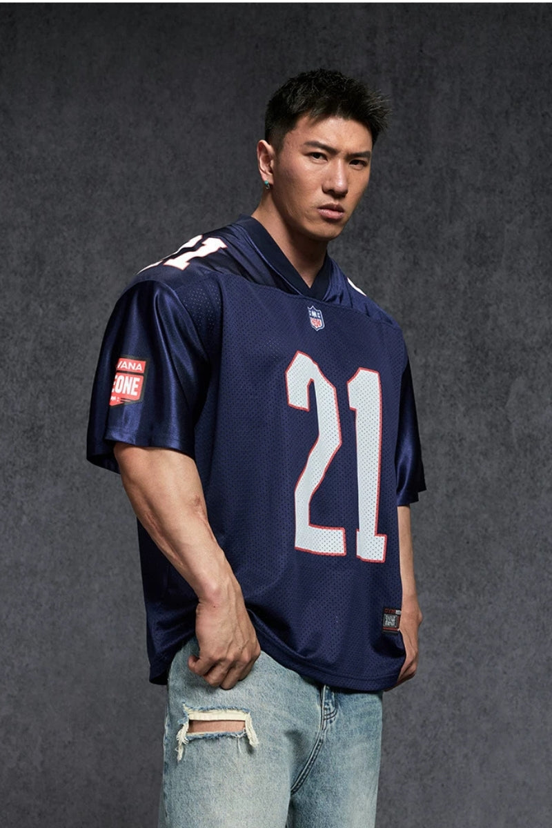 Wide Drop Retro Number T-Shirt  #TK037