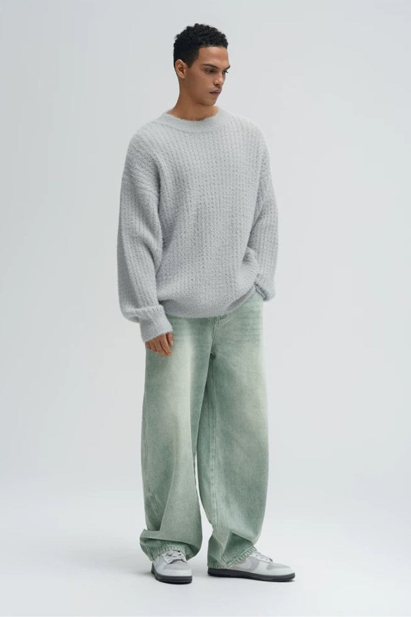 Vintage Wash Barrel Leg Jeans  #BD004