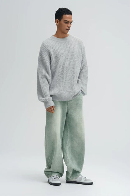 Vintage Wash Barrel Leg Jeans  #BD004