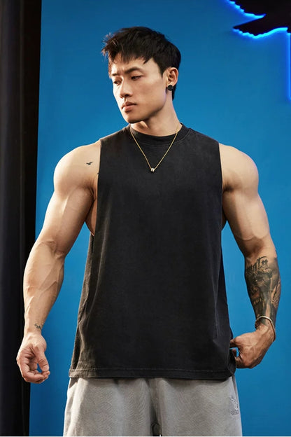 Loose Cut-Off Washed Sleeveless  #BF153