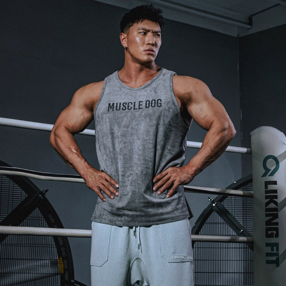 Washed Alpha Gym Tank  #MD004
