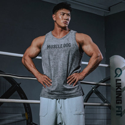 Washed Alpha Gym Tank  #MD004