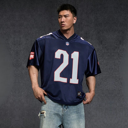 Wide Drop Retro Number T-Shirt  #TK037