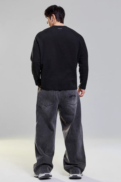 Grain Texture Half-Zip Top  #MD109