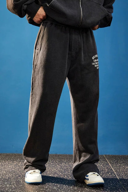 Wide Washed Graphic Sweatpants  #BF170