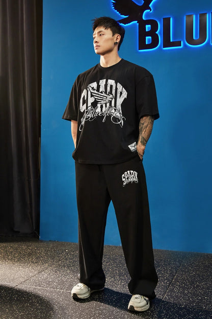 Script Logo Vintage Wide Pants  #FS149