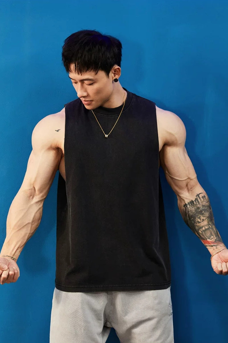 Loose Cut-Off Washed Sleeveless  #BF153
