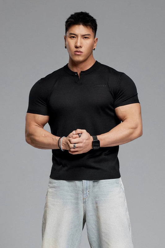 Minimal Henley Fit T-Shirt  #MD092
