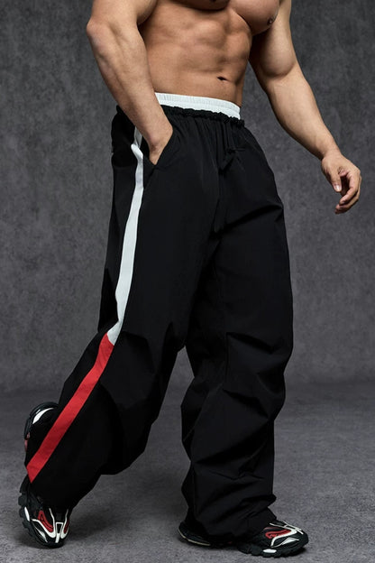 Side Stripe Nylon Wide Pants  #TL039