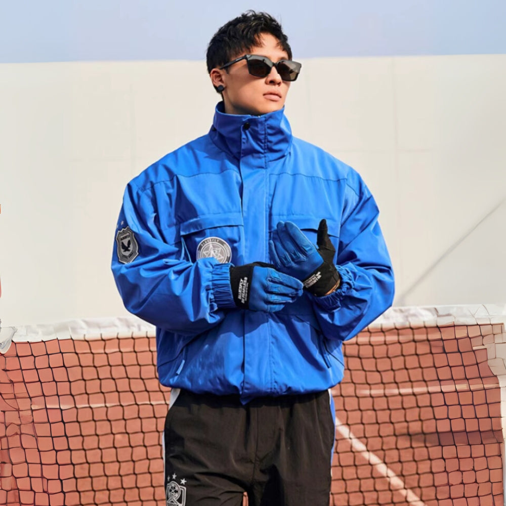 Retro Badge Windbreaker Jacket  #BF023