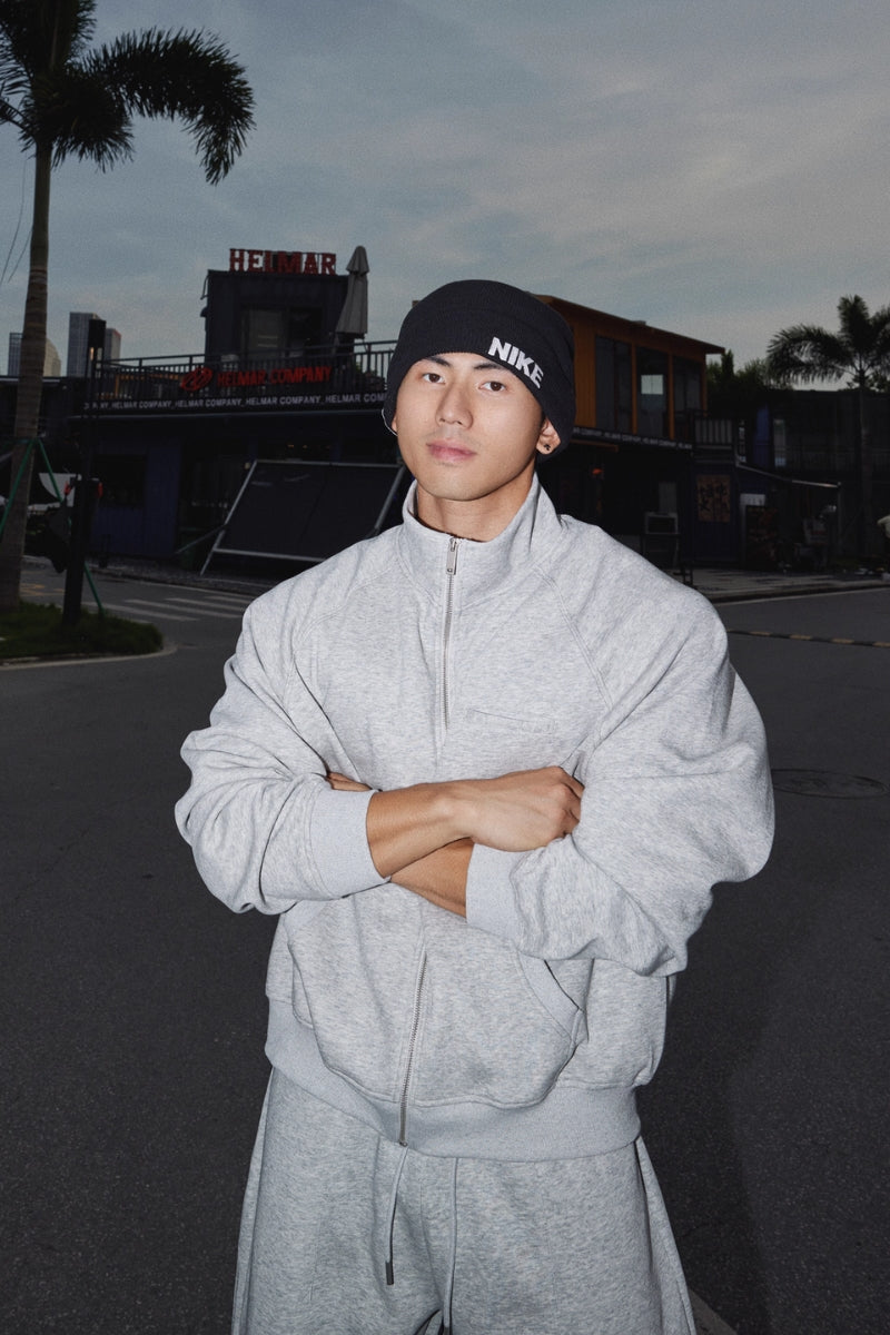 Solid Zip-Up Sweat Set  #PM016