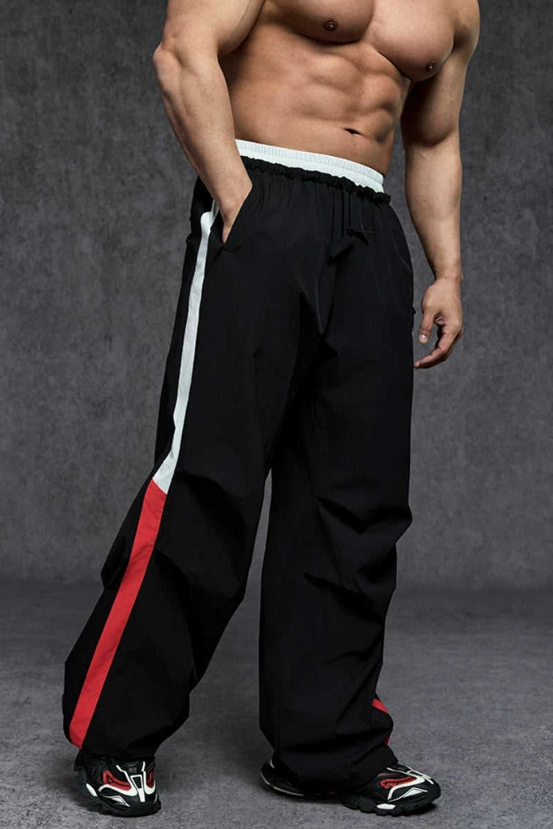 Side Stripe Nylon Wide Pants #TK039 – Hisoka
