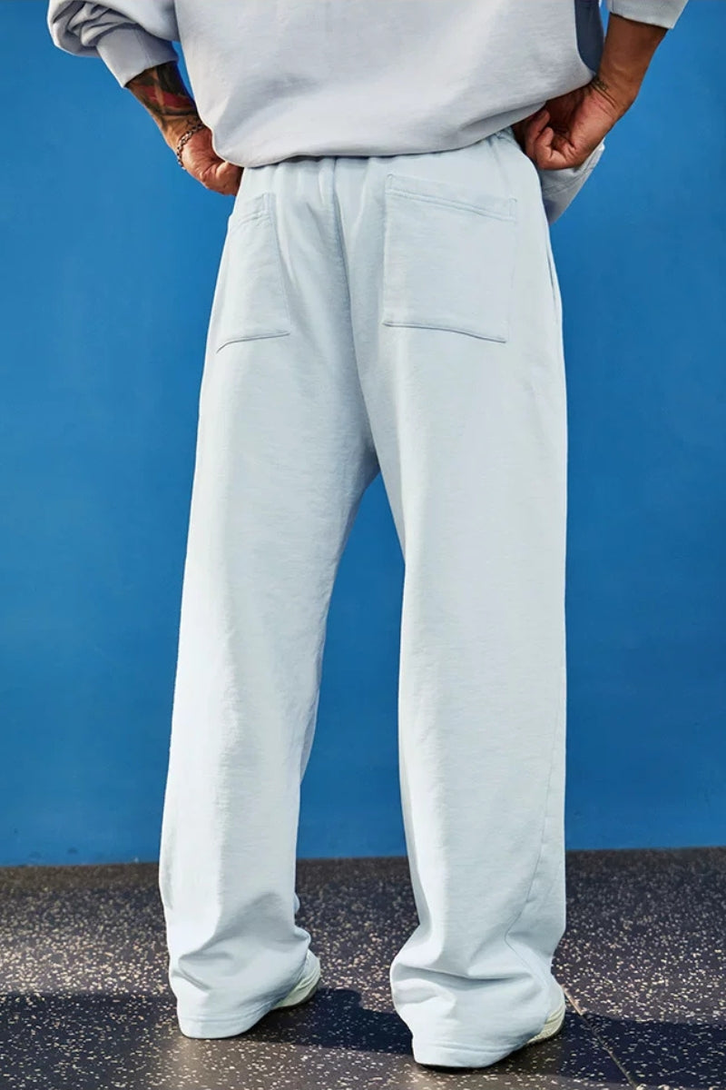 Washed Cotton Wide Sweatpants  #BF165