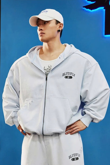 Back Graphic Zip Hoodie Set  #BF163