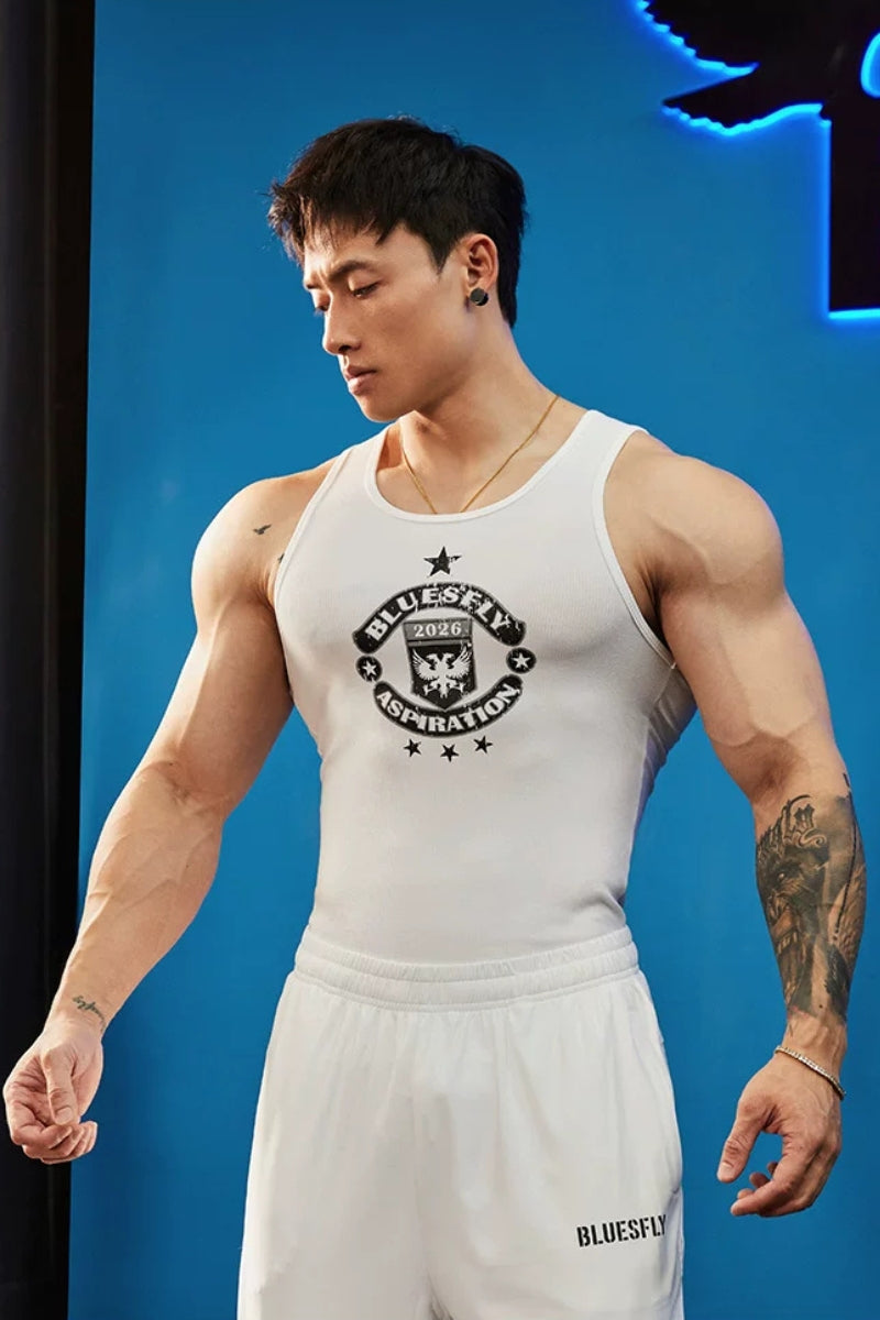 Muscle Fit Crest Tank  #BF152