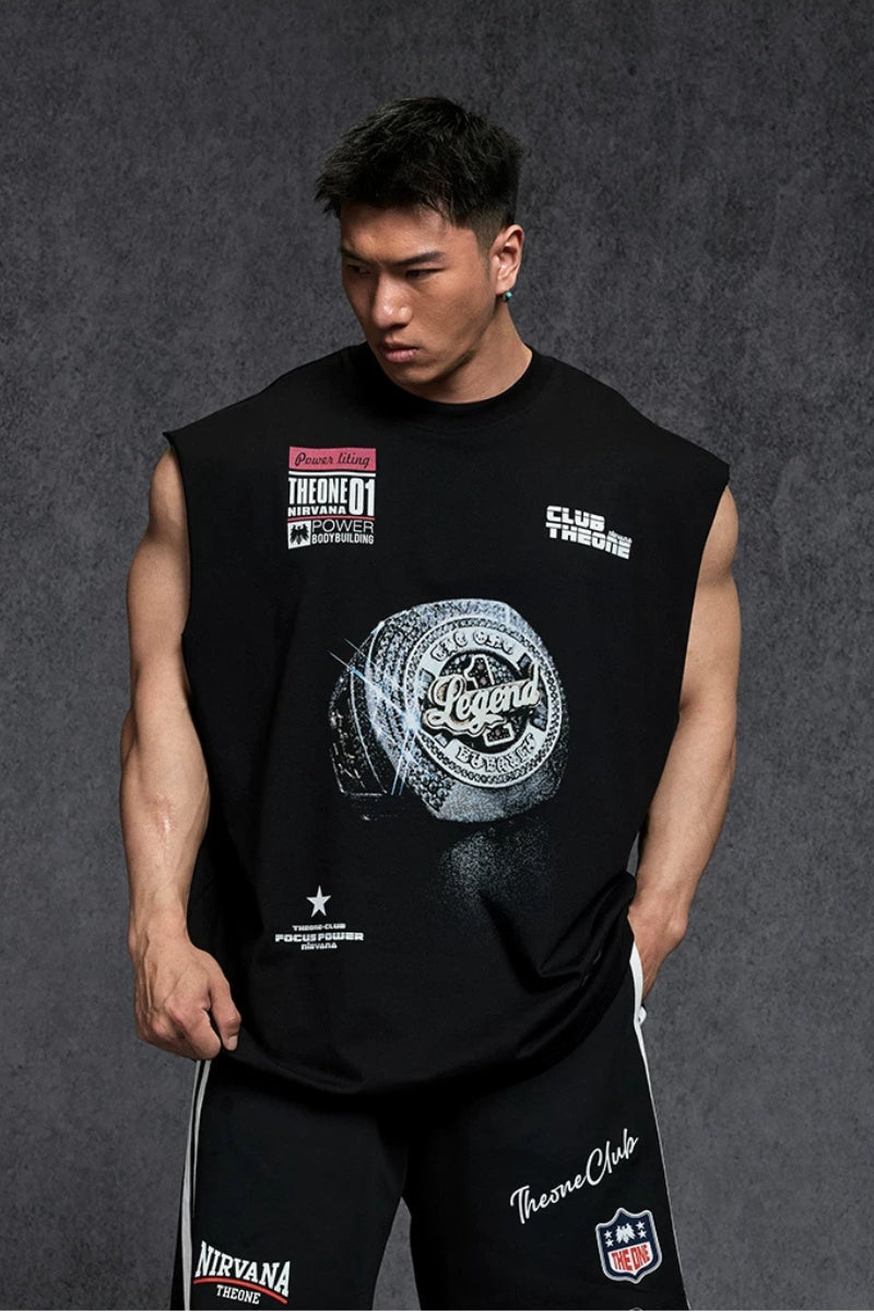 Ring Graphic Oversized Sleeveless  #TK042