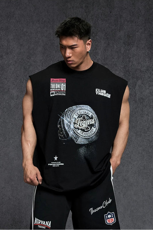 Ring Graphic Oversized Sleeveless  #TK042