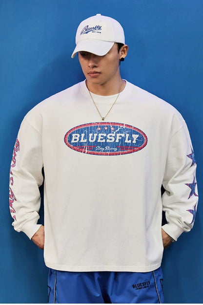 Retro Athletic Graphic Long Sleeve  #BF162