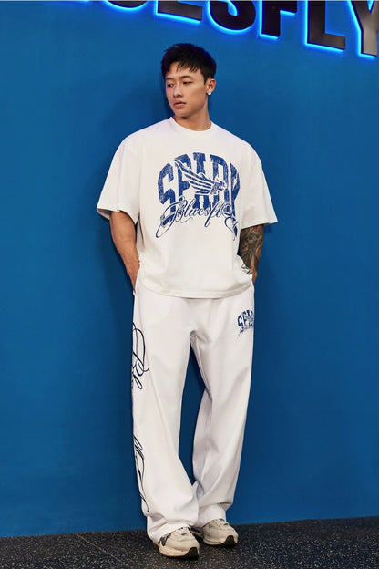 Script Logo Vintage Wide Pants  #FS149