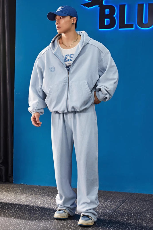 Heavy Wash Zip Hoodie Set  #BF106