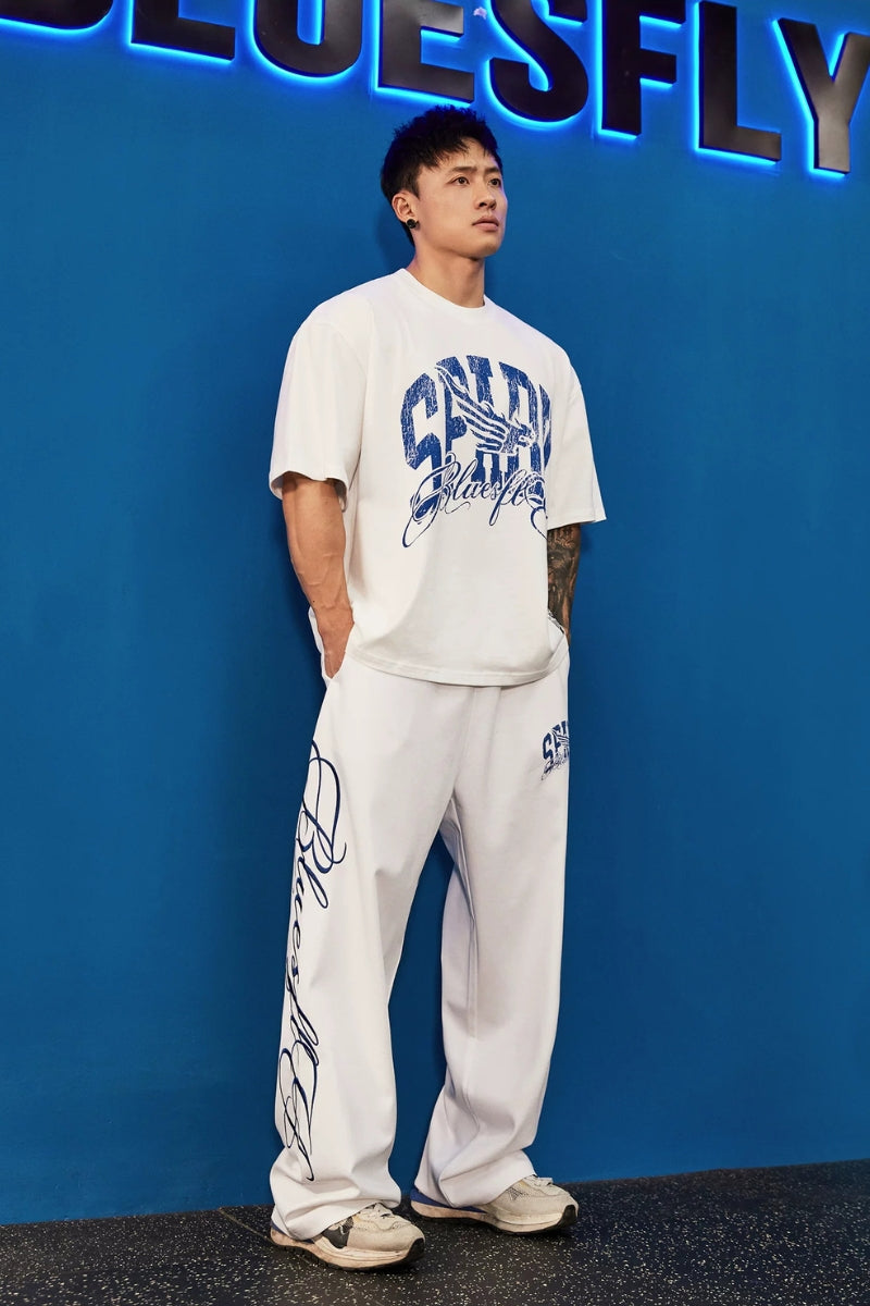 Script Logo Vintage Wide Pants  #FS149