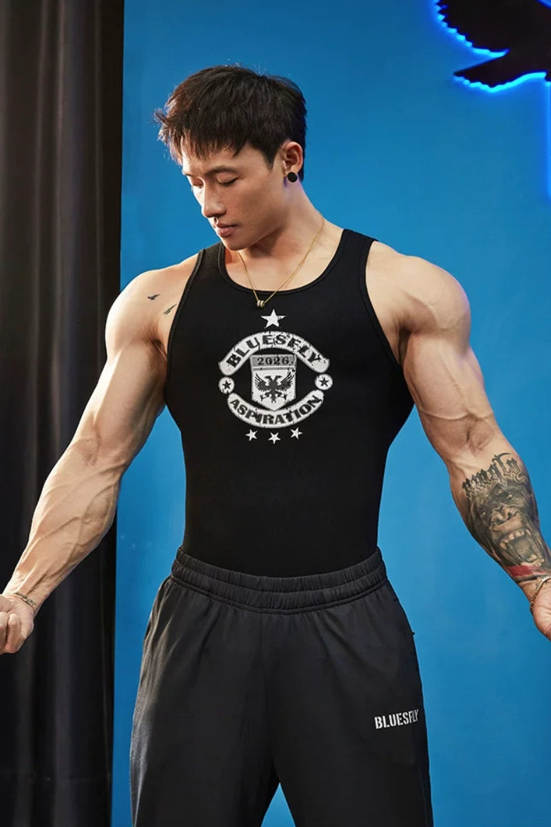 Muscle Fit Crest Tank  #BF152