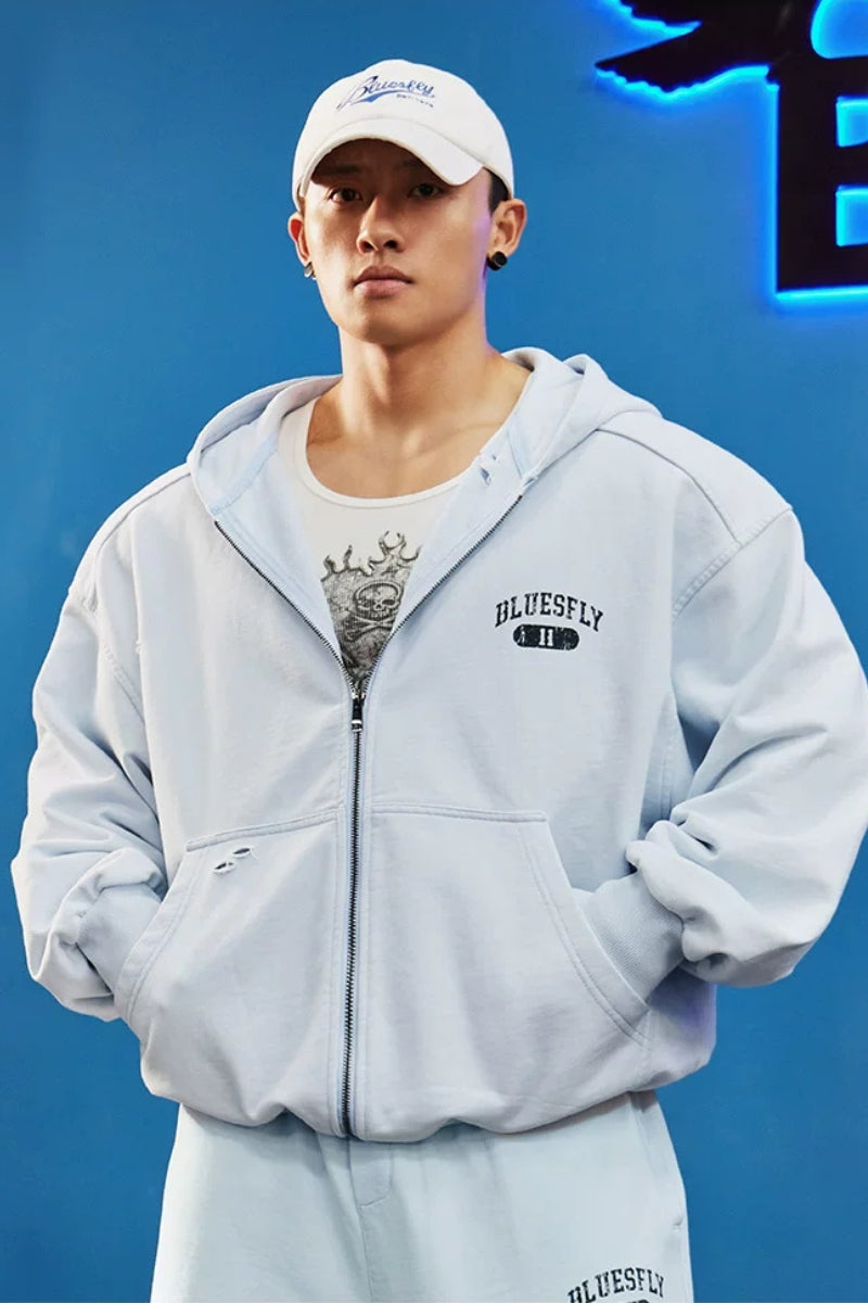 Back Graphic Zip Hoodie  #BF164