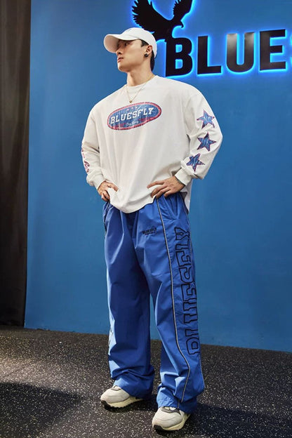 Retro Athletic Graphic Long Sleeve  #BF162