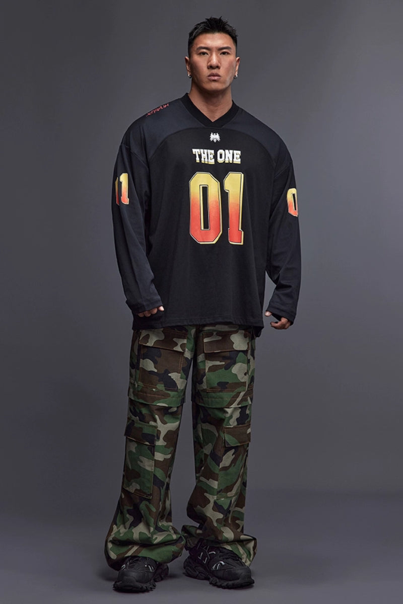 Drop Shoulder Jersey Top  #TK027