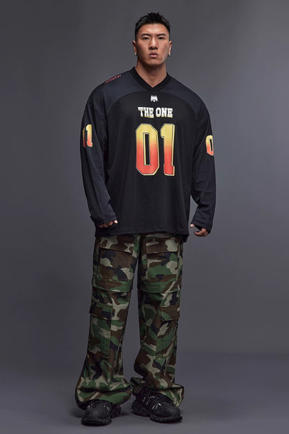 Drop Shoulder Jersey Top  #TK027