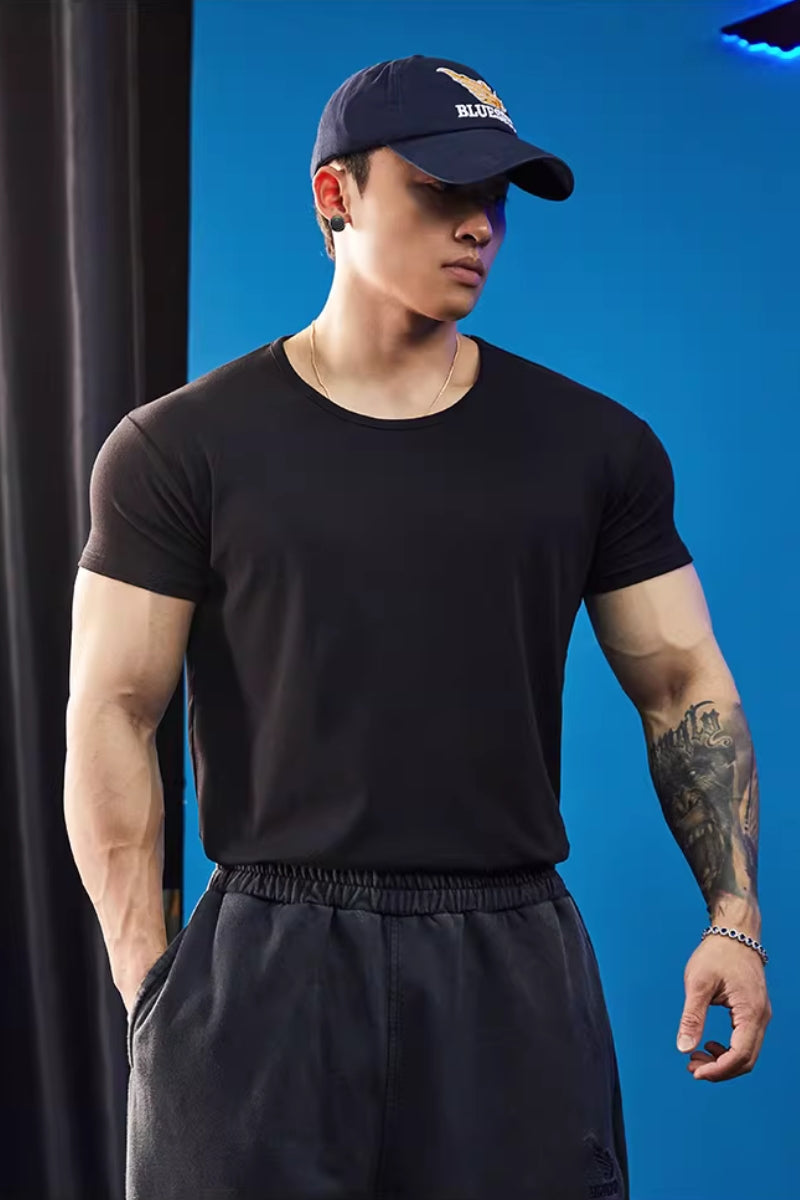 Relaxed Neck Stretch Fit T-Shirt  #BF141