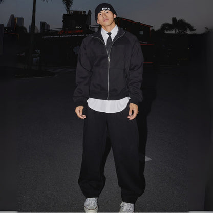 Solid Zip-Up Sweat Set  #PM016