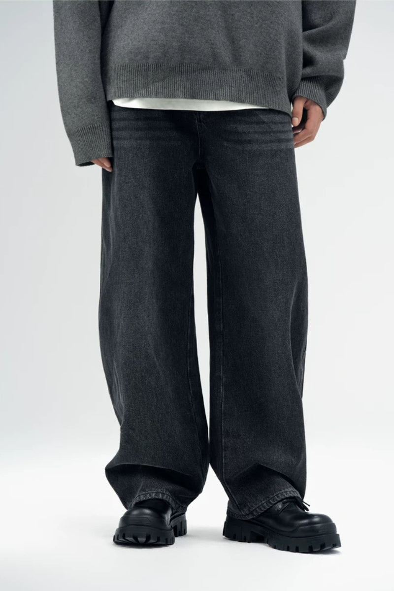 Vintage Wash Barrel Leg Jeans  #BD004