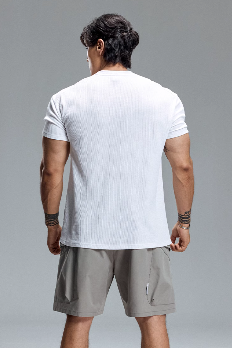 EdgeFit Quarter-Zip Waffle Top  #MD084